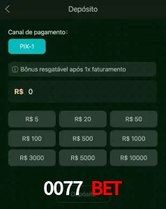 deposits 0077 BET